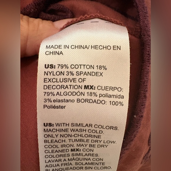 Chico’s Size 3.5 (US 18) Brown Eyelet Midi Dress Boho Pockets Flowy - Picture 7 of 9